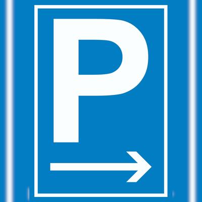 HB-Druck P Parkplatz Schild mit Pfeil nach rechts A5 (148x210mm)