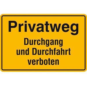 SafetyMarking Hinweisschild Aluminium, 30 x 20 cm, Parkverbotsschild Privatweg