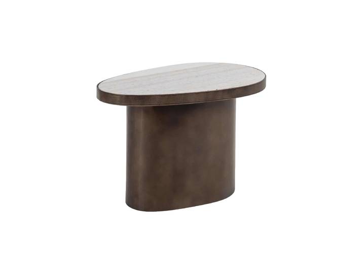 Design Beistelltisch „Biloxi“ mit Marmor-Tischplatte Braun Richmond Interiors