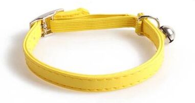 Uplifted Finds Cute Macaron Color Elastic Adjustable Pet Collar With Bell yellow