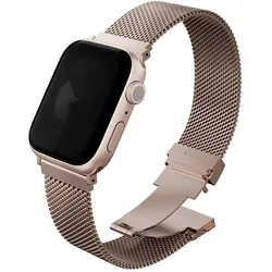 Uniq Strap Dante Pro for Apple Watch 42/41/40mm Stainless Steel metallic rose (Edelstahl), Uhrenarmband, Rosa, Gold
