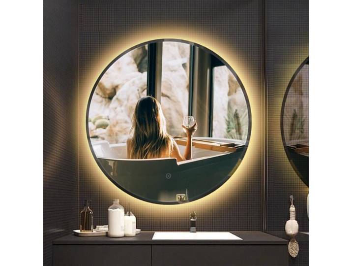 Miroir Mural Rond - Eclairage LED - Salle de Bain - Contemporain - Design