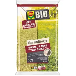 COMPO BIO Rasendünger Unkraut & Moos Nein Danke! 5,5 kg für 110 m2