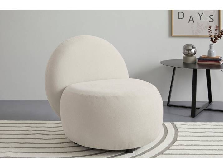 s.Oliver Sessel Bennid, moderner Designsessel mit Lederriemen, softes Design, hochwertig, zum Wohlfühlen in Luxus-Microfaser/Struktur oder in Bouclé
