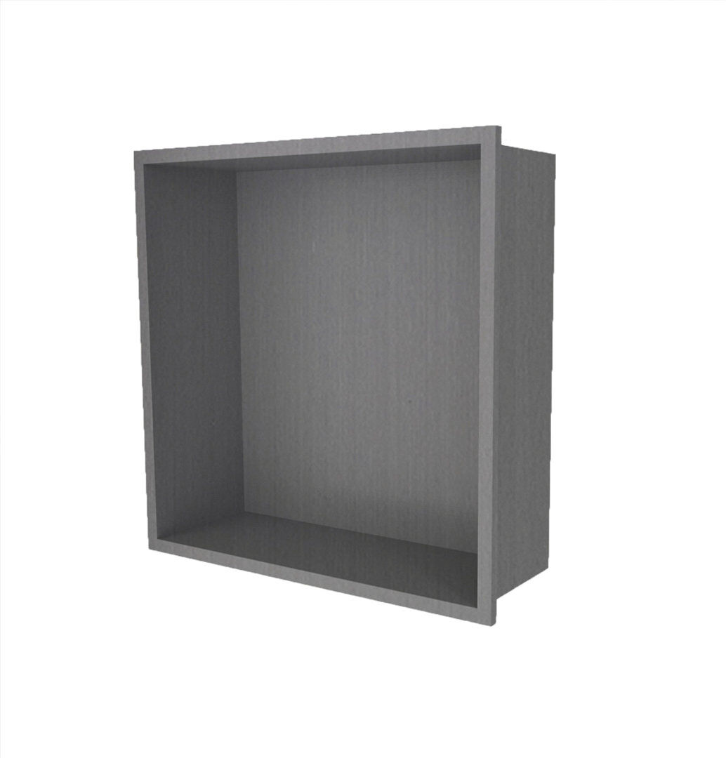Belfry Bathroom Recessed Shower Niche Stainless Steel Shower Storage Light Gray 10cm H x 30.5cm W x 30.5cm D