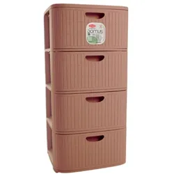 Stefanplast - Domus Kommode mit 4 Schubladen, Farbe: Mokka-Mousse