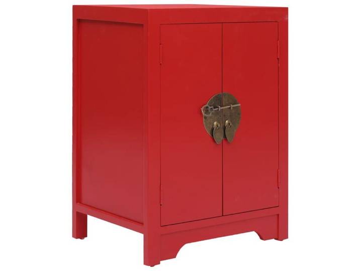 1pc Rouge Armoire de chevet - Magnifique Table de chevet - montage facile - Rouge 38x28x52cm Bois de Paulownia CL3384831