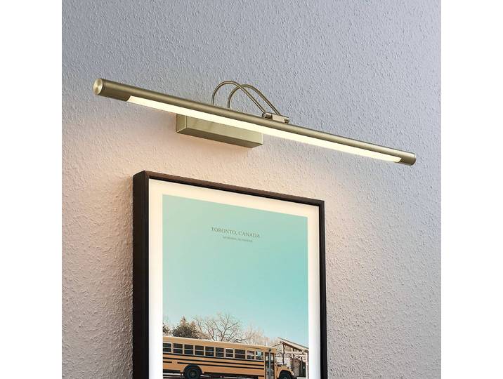 LED Bilderleuchte Mailine Lindby, messing / gold, für Wohn- / Esszimmer, Metall, Modern, LED Wandleuchte, Wandlampe Innen
