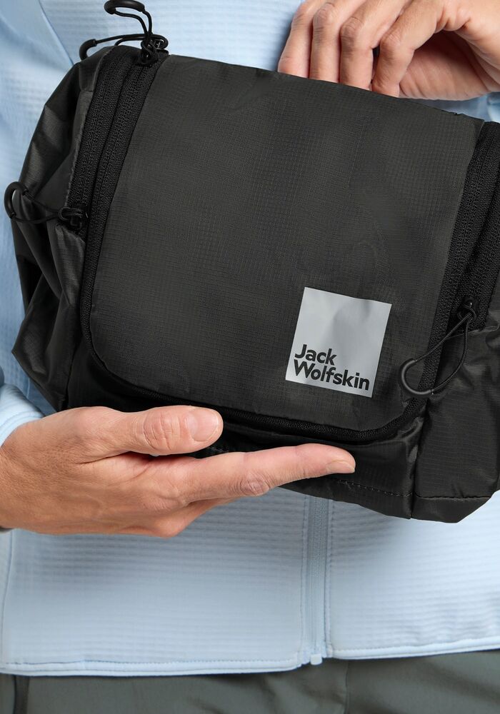 Kulturbeutel JACK WOLFSKIN "WANDERMOOD WASHBAG", Gr. onesize, schwarz (granite, schwarz), Polyamid, Taschen Kulturbeutel