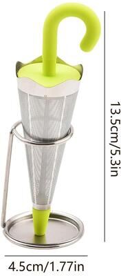 Market Central Cute Umbrella Loose Leaf Tea Infuser Stainless Steel Tea Strainer green