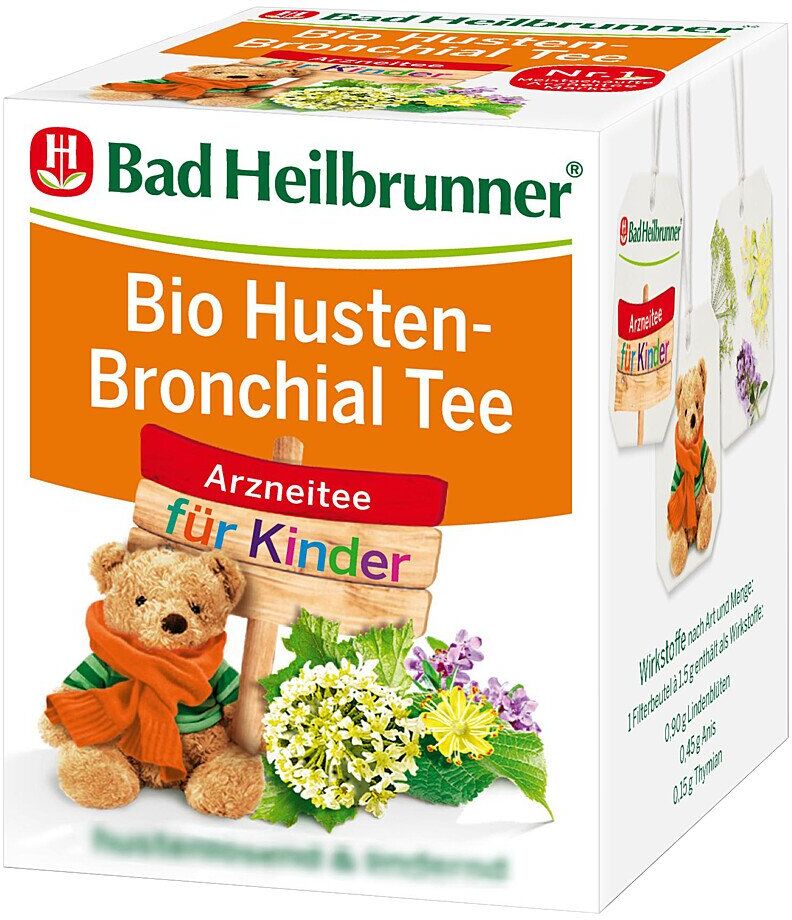 Bad Heilbrunner Bio Husten-bronchial Tee für Kinder 8X1.5g