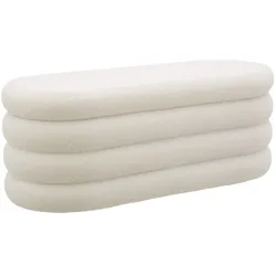 tectake Polsterbank, ALTU, bouclé, gepolstert, 110 x 45 x 42 cm, Belastbarkeit 150 kg, bodenschonend, creme-weiß, Bouclé creme-weiß