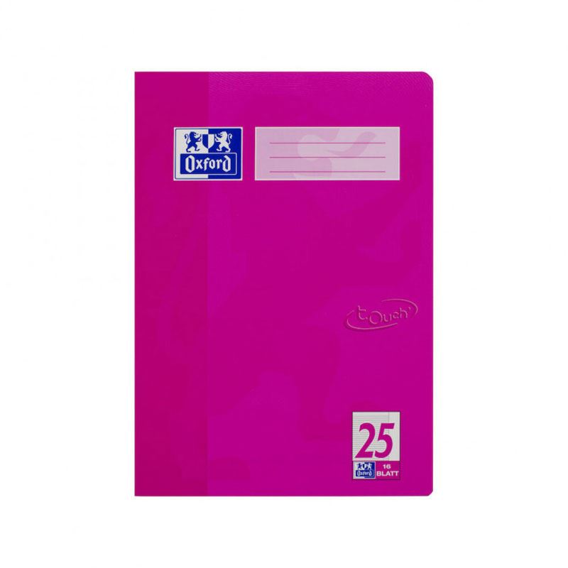 OXFORD Schulheft Touch Lineatur 25 liniert DIN A4 Außenrand, 16 Blatt 400104369