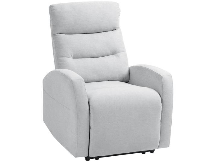 Homcom Relaxsessel, Fernsehsessel mit Liegefunktion, Gepolstert TV-Sessel mit Fußteil, Hellgrau, Kunststoff, 76x103x93 cm, Wohnzimmer, Sessel, Relaxsessel