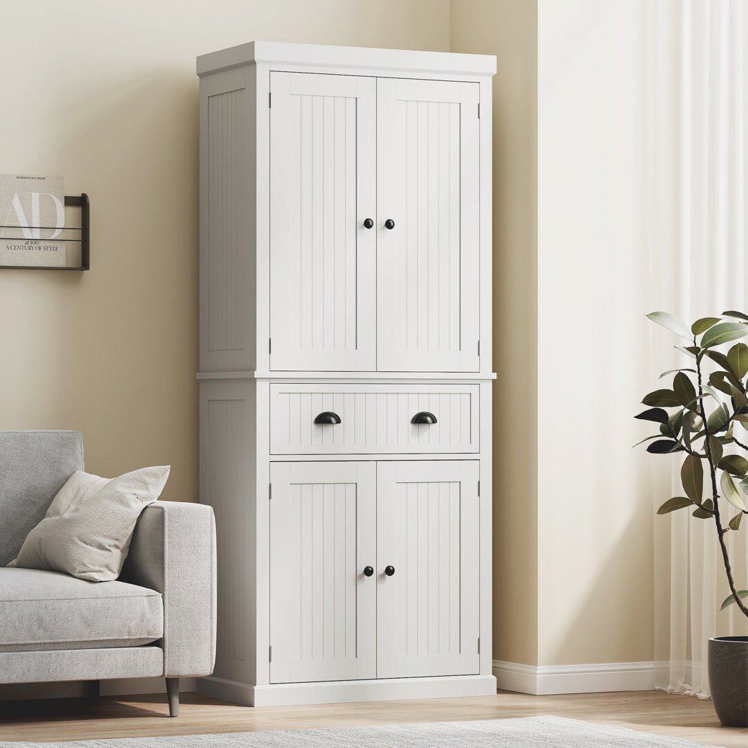 HOMCOM Kitchen Pantry Painted 76.2cm W X 183cm H X 40.2cm D