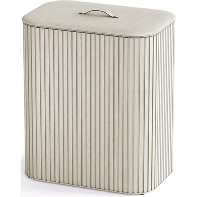 Wäschesortierer JOSEPH JOSEPH "Tota Twin Luxe 90-Liter-Wäschekorb", beige (ecru), B:40,6cm H:73,5cm T:60,8cm, Bambus, Kunststoff, Wäschesammler, Wäschesortierer, leicht vorsortier- und entleerbar