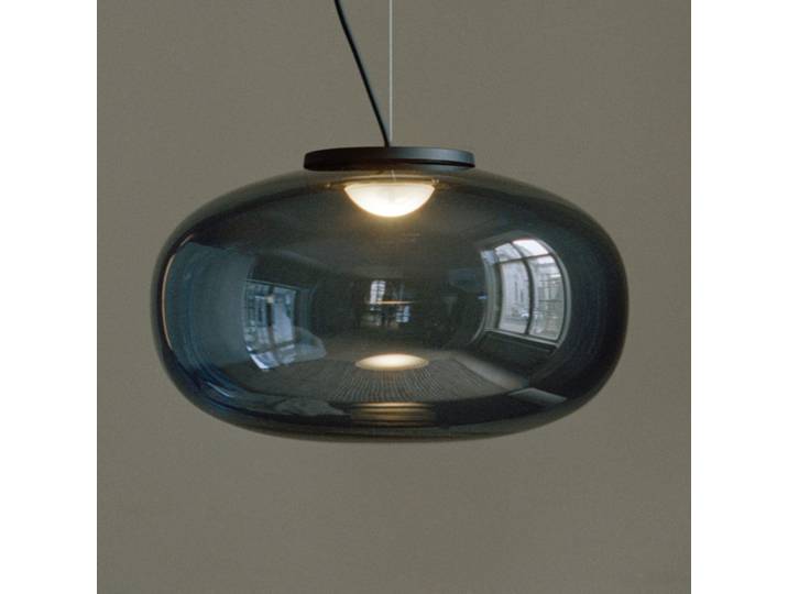 Karl-Johan Suspension Ø400 Smoked Glass - New Works Karl-Johan Large - Salon / séjour - Design - Verre - À ampoule unique