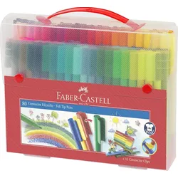 FABER CASTELL Fasermaler Connector farbig sortiert VE=4x80 Stück Koffer
