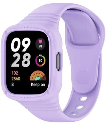 Everyday Crate For Xiaomi Redmi Watch 3 Silicone Watch Strap Adjustable Replacement Watch Band purple