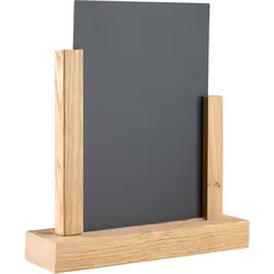 Holz Tischaufsteller mit Kreidetafel Eiche, schwarz | A5, Eichenholz, PP