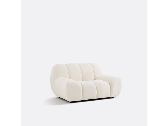 LA REDOUTE Fauteuil XL, bouclette épaisse, Nuria 1 Place Beige Ecru