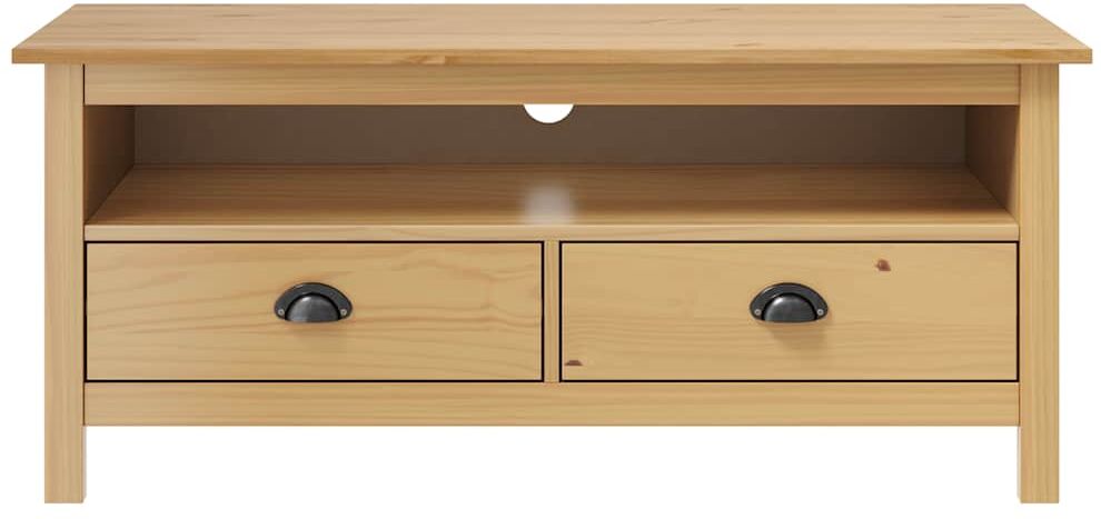 vidaXL Meuble TV Hill Range Marron miel 110x40x47cm Bois de pin solide