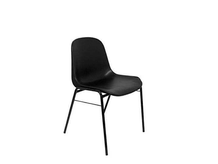 Piqueras y Crespo Ergonomischer Stuhl, stapelbar, mit schwarzem Gestell, Sitzfläche und Rückenlehne aus PVC, Schwarz