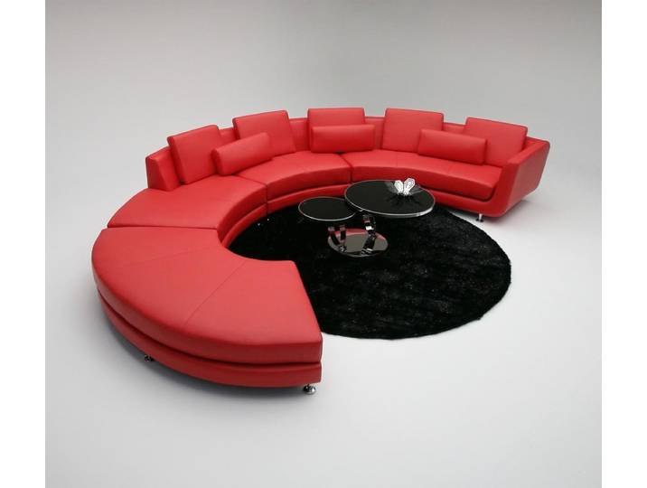 Xlmoebel Wohnlandschaft Rotes Rundsofa mit hohem Sitzkomfort und modernem Design, Sofa, Hergestellt in Europa