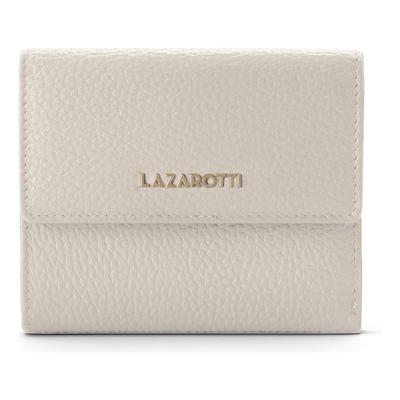 Geldbörse LAZAROTTI "Bologna Leather Geldbörse Leder 12 cm", Damen, beige (weiß), Leder, Kleinlederwaren