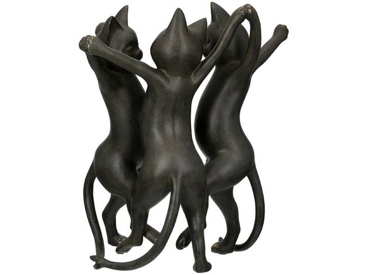 Beeldje\, Kat\, \ Gatto\ \, Polyresin\, zwart\,