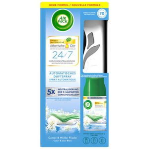 Airwick Raumduft Freshmatic Max, ätherische Öle, Starterset, 250ml, Cotton & Weißer Flieder