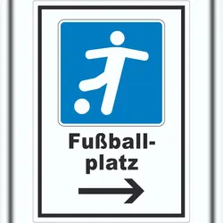 HB-Druck Fußballplatz Aufkleber mit Pfeil rechts A6 (105x148mm)