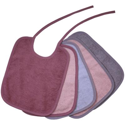 Lätzchen WÖRNER "Bindelätzchen 5er Pack 25x30 cm", Baby, rosa (altrosa), Obermaterial: 100% Baumwolle, Lätzchen, großes Set, maschinenwaschbar, trocknergeeignet