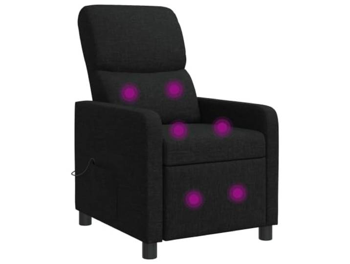 IBUQDDV Liegesessel Schwarz Stoff mit Massagefunktion und Fernbedienung Neigungswinkel 115°-160°, Polyesterstoff, Schaum-Faserfüllung, Wohnzimmer, Arbeitszimmer, feuchtes Tuch reinigbar