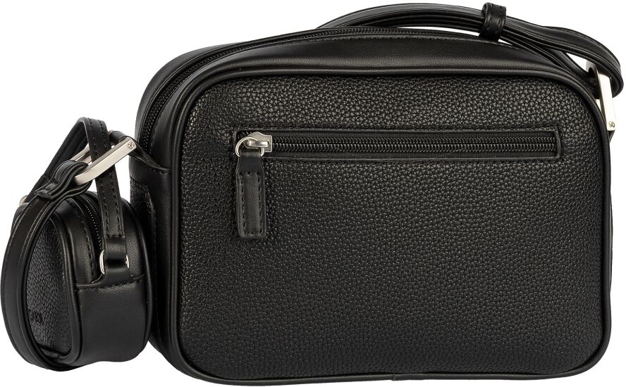 Handtasche GABOR "Devika", Damen, Gr. B/H/T: 21,5cm x 15cm x 7cm, schwarz, Polyurethan, clean, gepflegt, unifarben, Taschen Handtasche, runde Formen sowie dekorative Seitenakzente mit Mini-Taschenanhänger schwarz B/H/T: 21,5cm x 15cm x 7cm