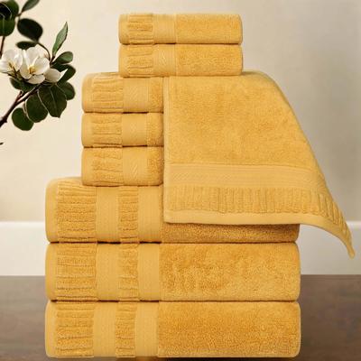 Superior Venice Zero Twist Cotton Medium Weight Absorbent 9 Piece Towel Set