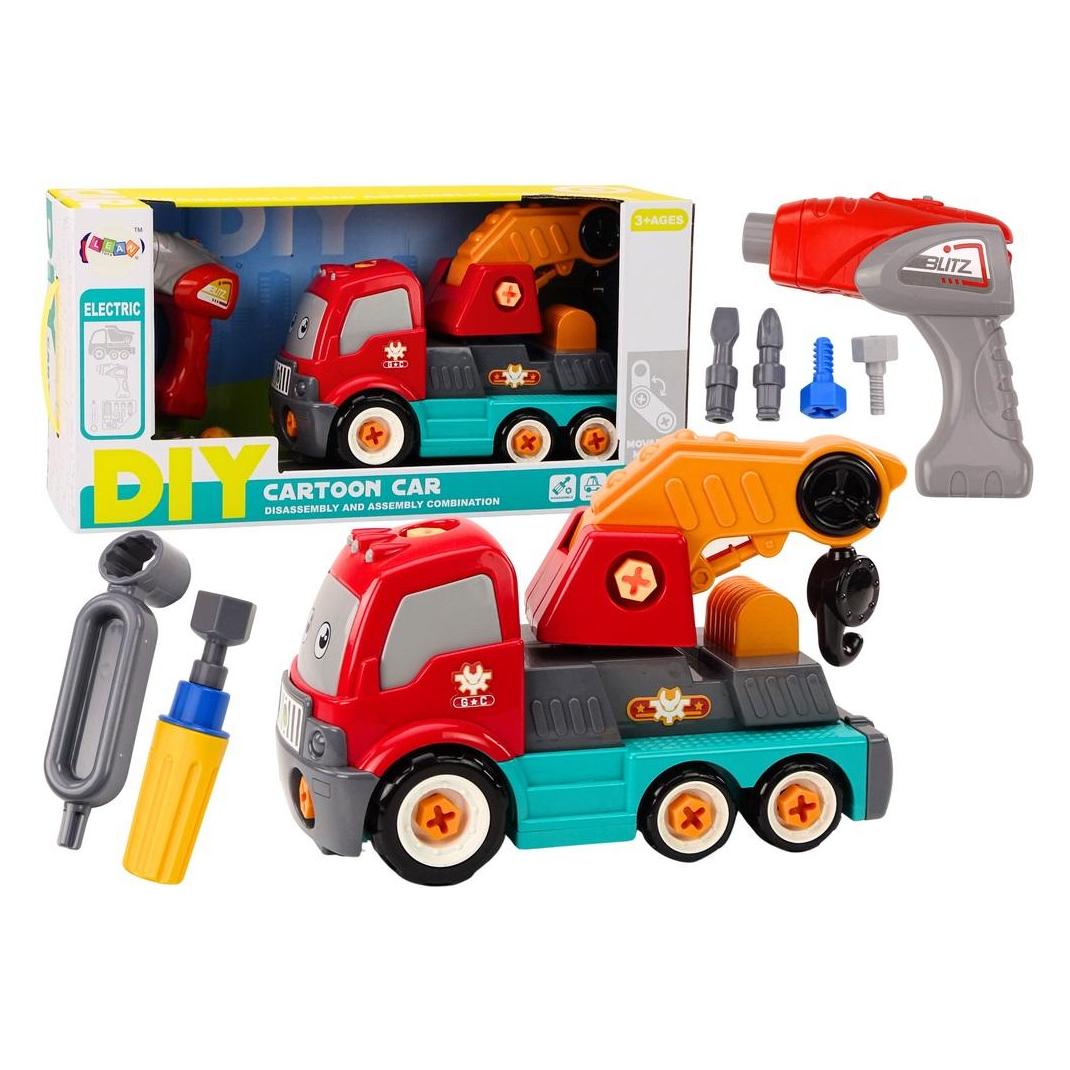 Lean Toys LKW mit Haken zum Drehen eines orangefarbenen DIY-Krans (49678314)