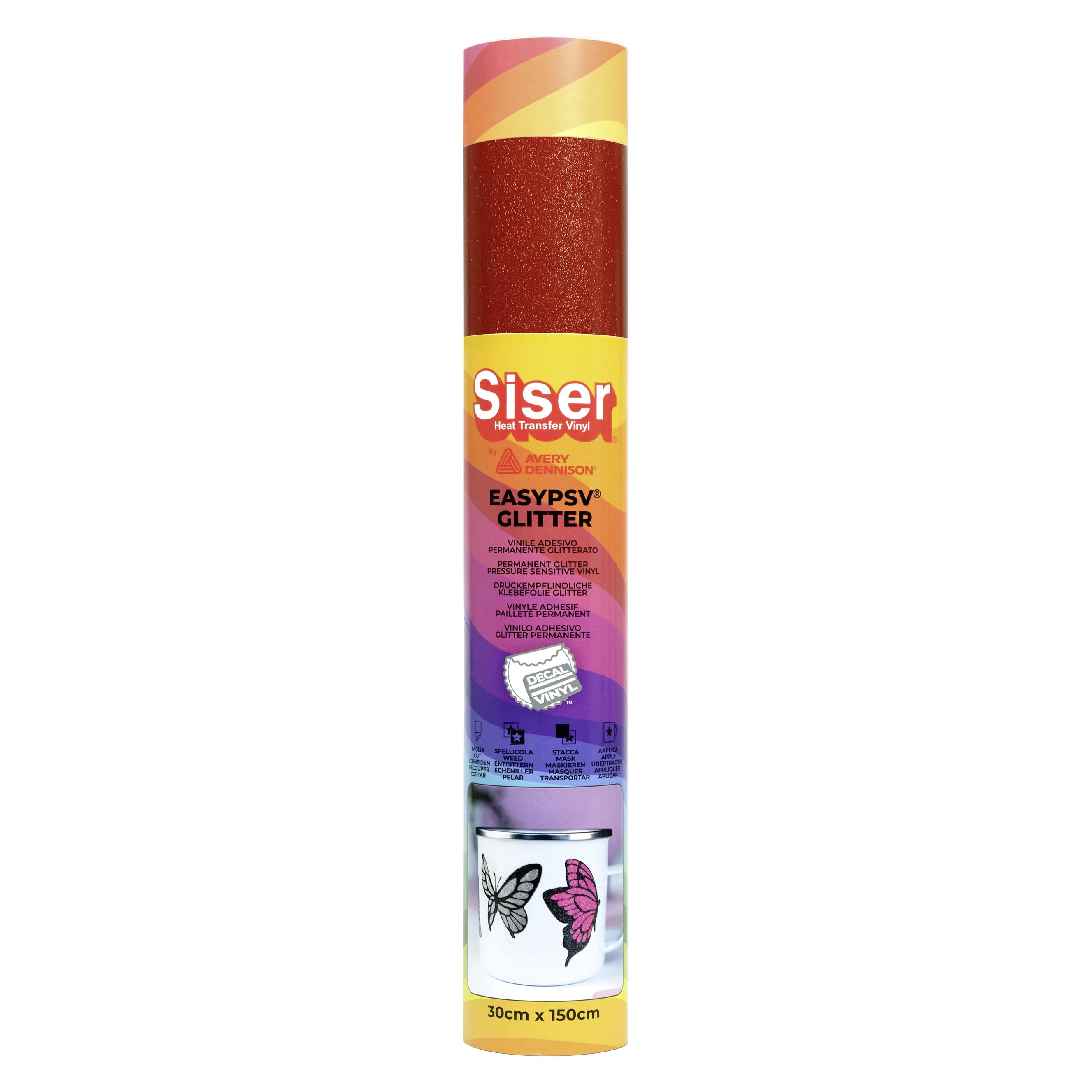Siser selbstklebende Glitzerfolie Ziegel-Rot (1FEPSVGL-BKR-3015)