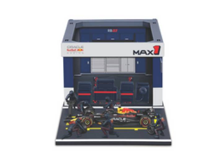 BBURAGO Voiture Miniature F1 Pit Pass, 1:43 (Oracle Red Bull RB21)