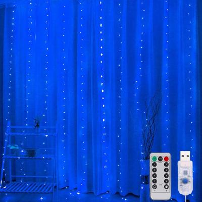 Uplift Picks GlowVeil LED Curtain Lights 8 Mode Fairy Garland For Holiday Decor blue 3mx2m