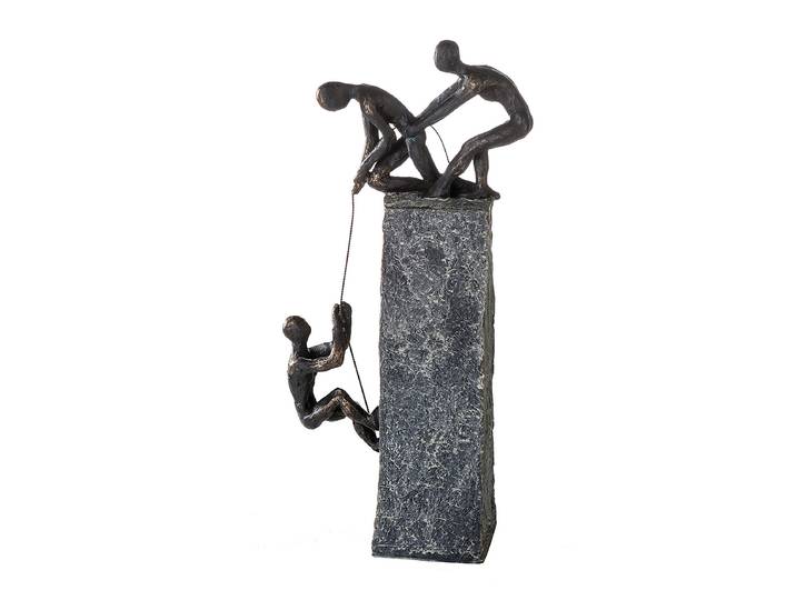 Skulptur Assistance 18 x 43 x 5cm Braun/Grau