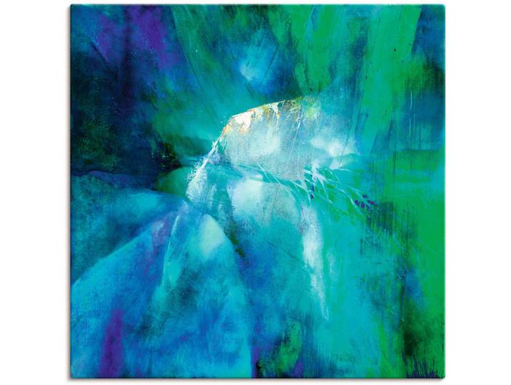 Leinwandbild ARTLAND Abstrakte Komposition in türkis , blau (farbe bild(er): blau), B:100cm H:100cm, Bilder, Leinwandbild, auf Holzrahmen gespannt