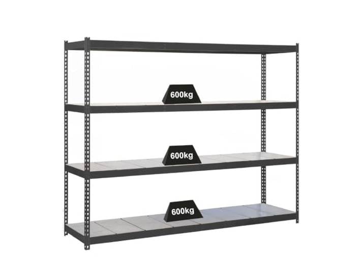 PROREGAL Schwerlastregal Metal Beast Four HxBxT 200x180x90cm Fachlast 600kg Anthrazit Regal Standregal Werkstattregal Lagerregal Kellerregal