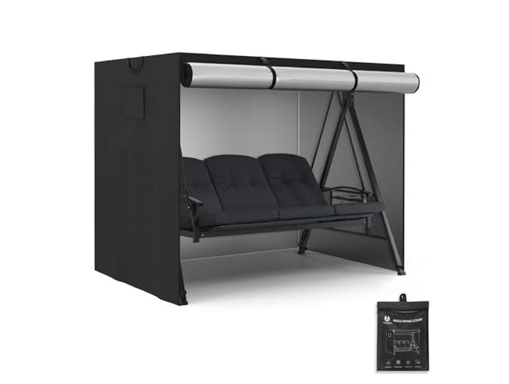 M MCombo Housse pour balancelle Hollywood 3-4 Places\, imperméable & résistante UV pour balancelle Jardin 4093 4095 4088 8018\, Housse de Protection 155x210x160 cm 4002 (Oxford\, Noir)