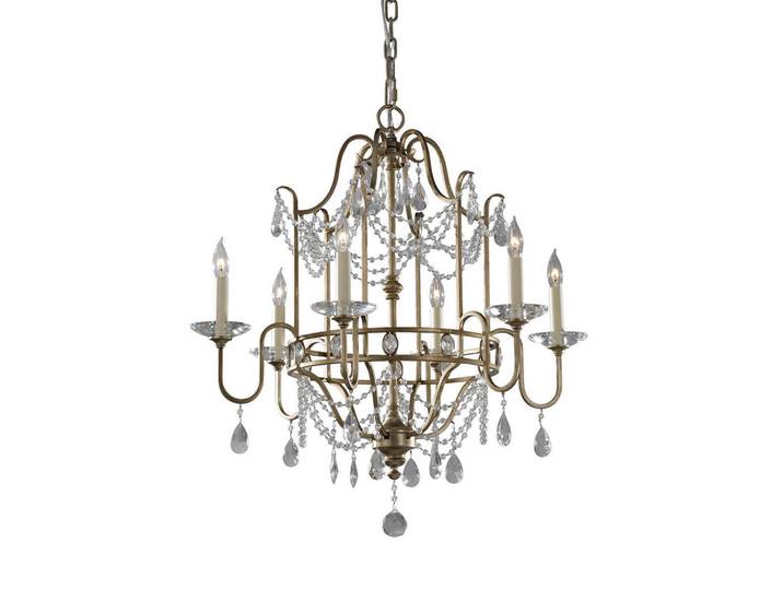 Elstead Lighting Kronleuchter Gianna, Silberfarben, Metall, Glas, 85 cm, RoHS, Lampen & Leuchten, Innenbeleuchtung, Hängeleuchten, Kronleuchter