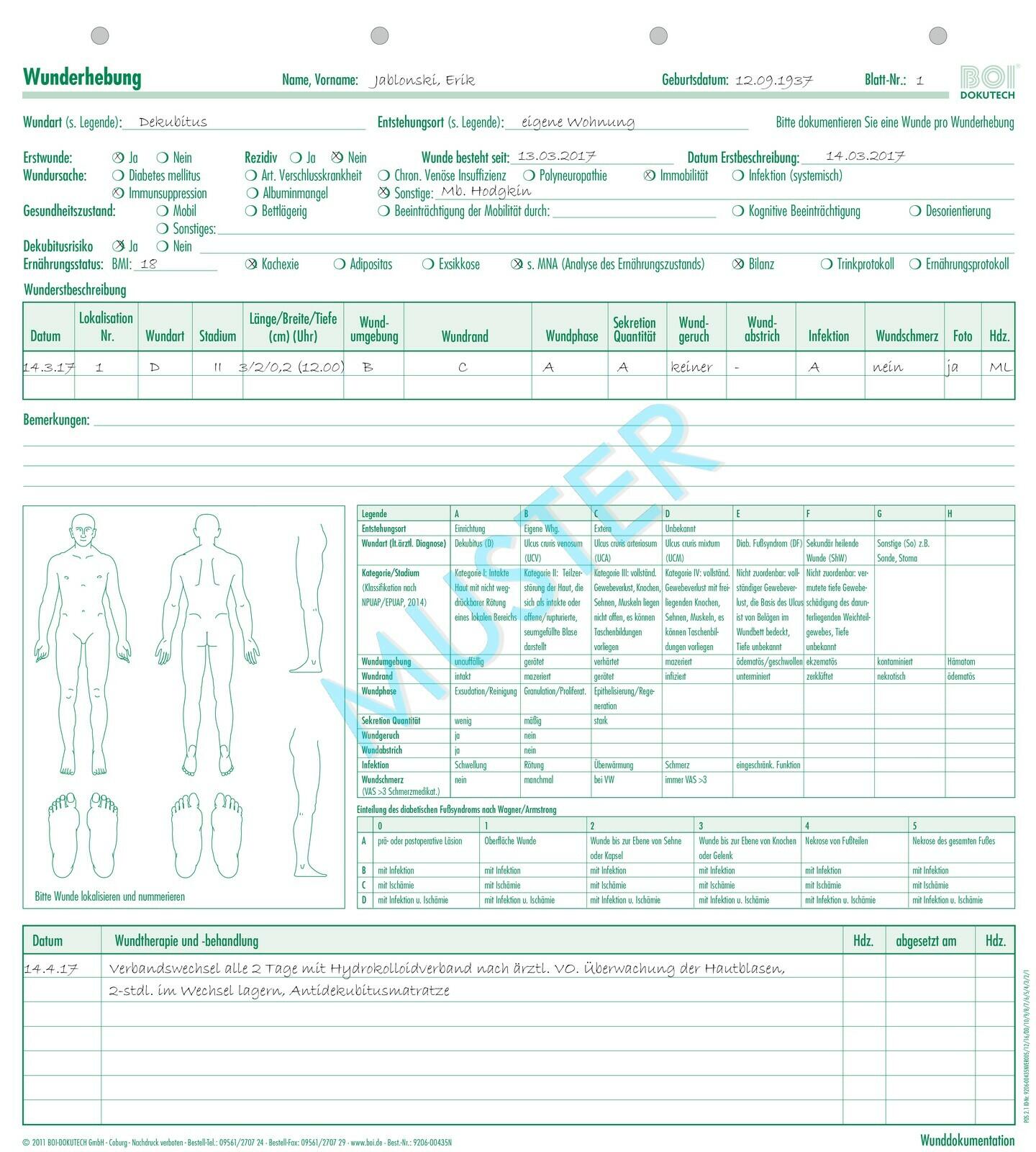 BOI Formular Wunddokumentation 9206-00435N