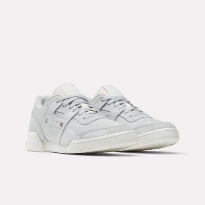 Sneaker REEBOK CLASSIC "WORKOUT PLUS", Herren, Gr. 39, atmungsaktiv, weiß (grau1, chalk, chalk), Leder, Schuhe Sneaker