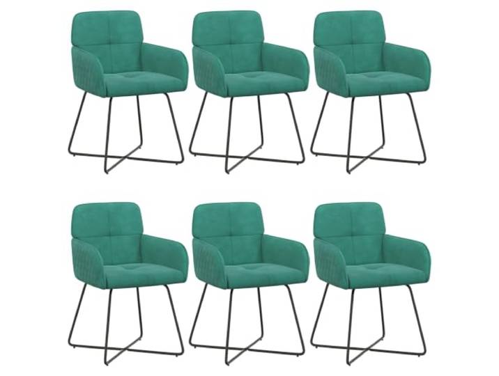 KGHERMDF Esszimmerstühle 6 Stück Samt Türkis 59 x 56,5 x 86 cm Metallrahmen, Armlehnen, Ergonomisches Design, Einfache Montage, Pflegeleicht