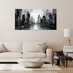 LEINWANDBILD Stadt Architektur Abstraktion Gebäude 120x60cm