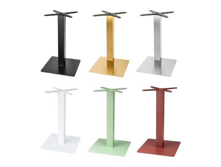 Natural Goods Berlin 1x Bistrotischgestell Single ECKIG - Tischgestell Edelstahl Gebürstet, 17kg Gastro Tisch Tischgestell Gastronomie, 72 cm Tischuntergestell Für Tischplatten bis 75x75cm / ⌀80cm
